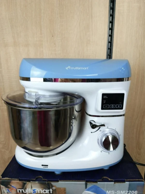 Pétrin Double Crochet Multismart 6.2L 1500W 3Kg – Bleu/Blanc MS-SM2206 - Image 2