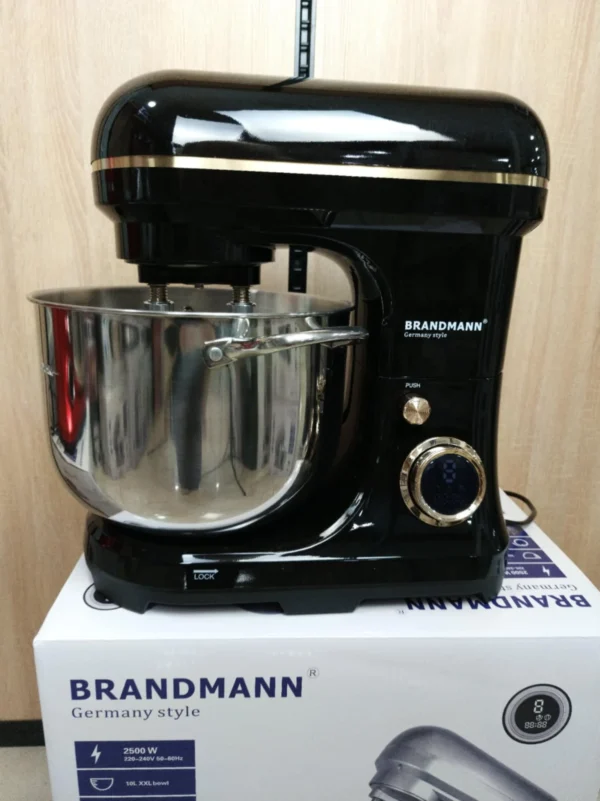 Robot Pétrin Double Crochet – 2500 W 10 L 5Kg BRANDMANN BR-STM-001 Noir - Image 2