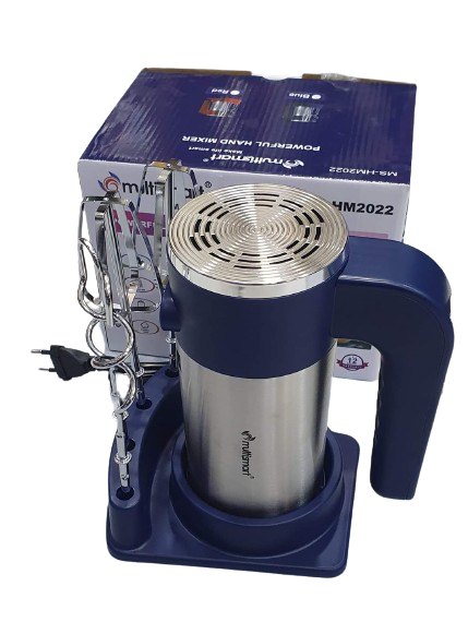 Batteur inox avec support 450W Bleu Multismart