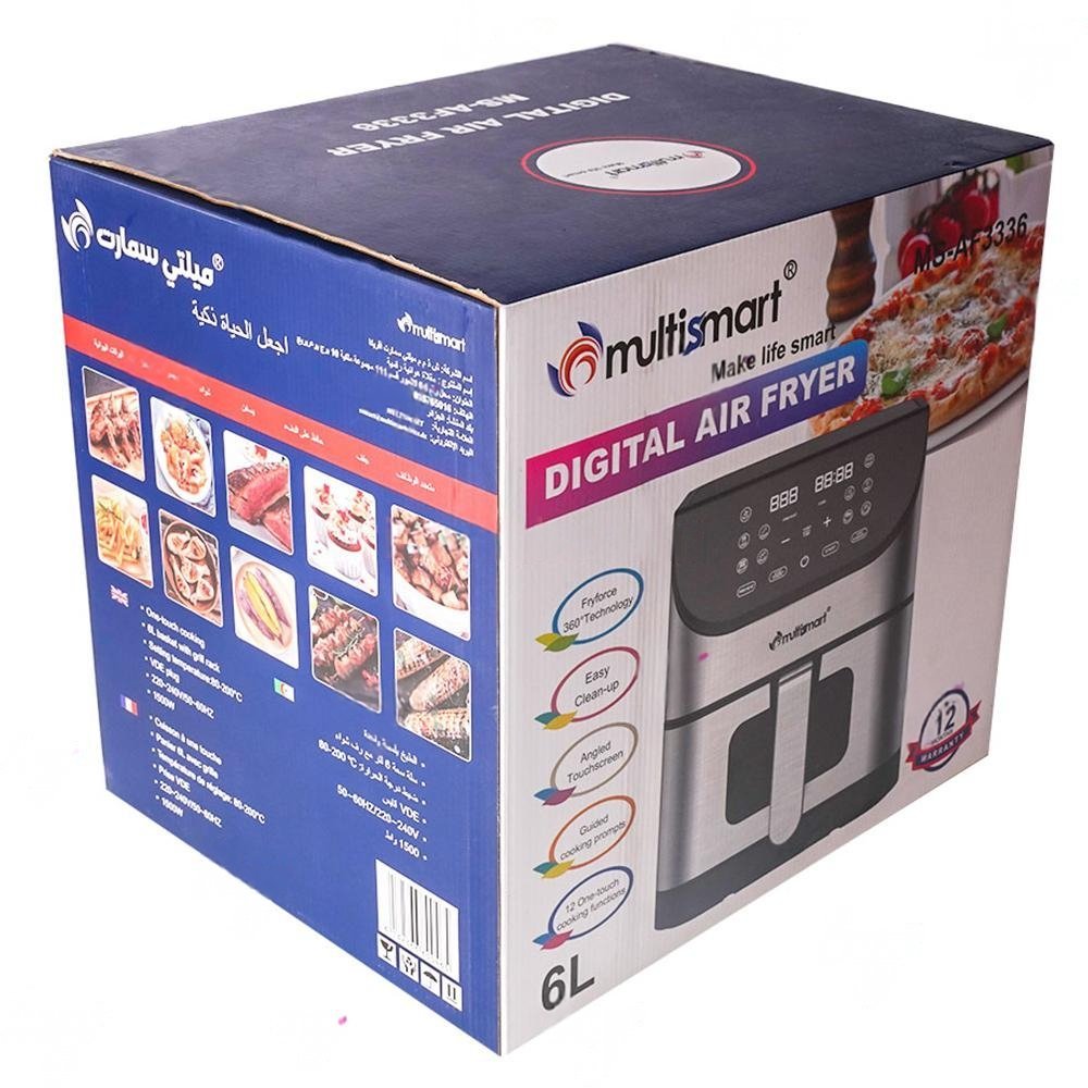 Friteuse INOX Sans Huile Numérique 6L 1500W Avec Fenêtre Multismart MS-AF3336 – Image 4