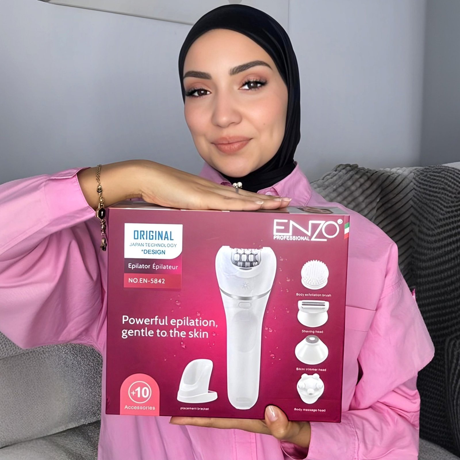 Epilateur sans fil avec 10 accessoires ENZO EN-5842 – Image 5