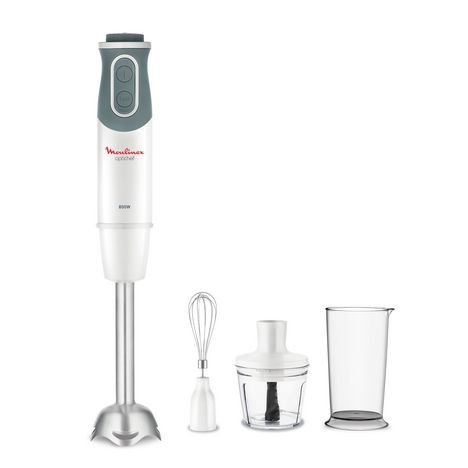 Mixeur Plongeant Moulinex 800W, 10 vitesses + Pulse, Pied métal amovible - Moulinex Original DD642110