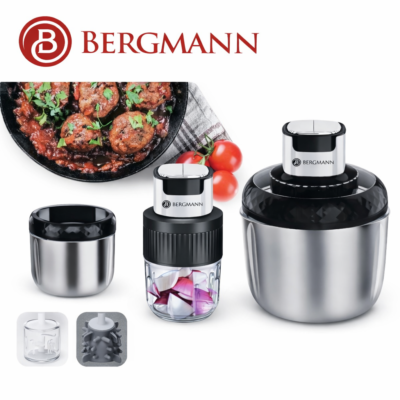 Hachoir inox 3 en 1 - 800 W Avec 02 Bol Bergmann BC3000