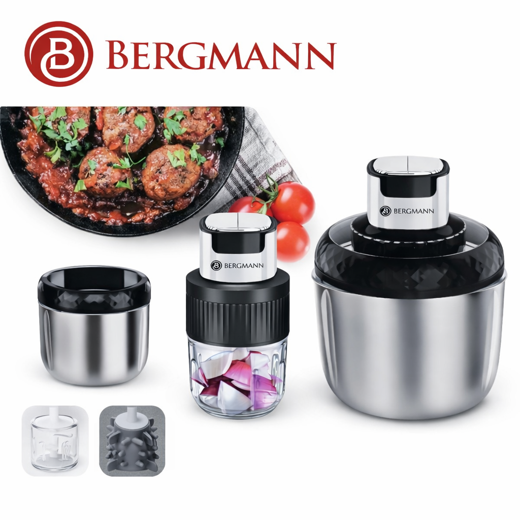 Hachoir inox 3 en 1 - 800 W Avec 02 Bol Bergmann BC3000