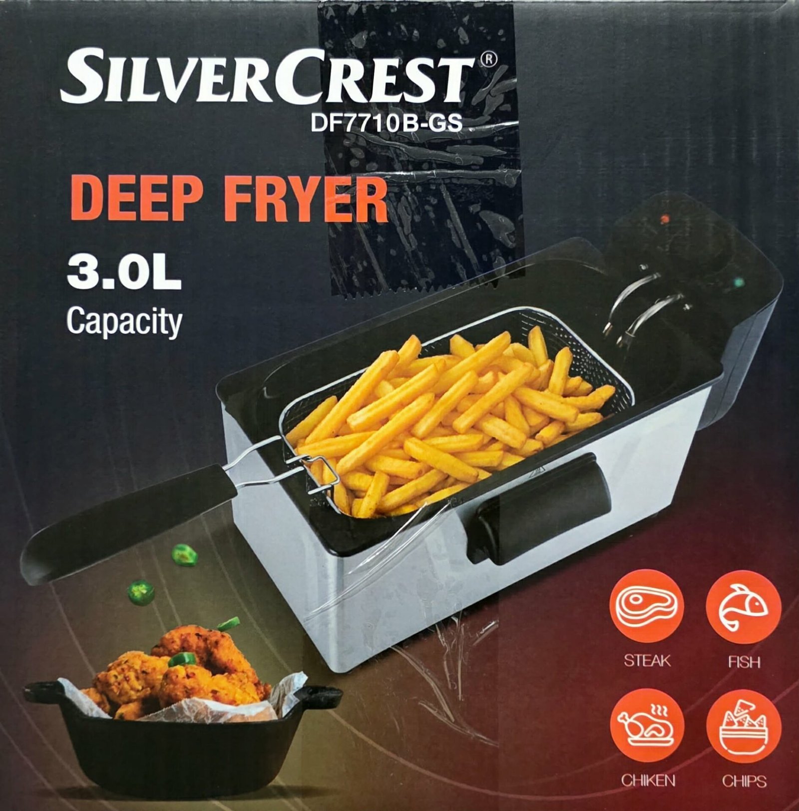 Friteuse inox 3L 1800W SilverCrset DF7710B-GS – Image 3