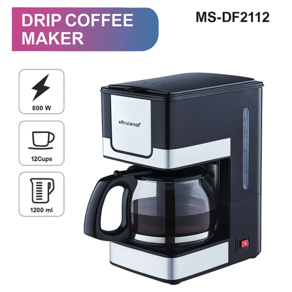 Cafetière Électrique 12Tasses 800W 1.2L Multismart MS-DF2112 – Image 2