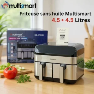 AirFryer inox 09L Double Bac 2400W Multismart MS-AF3109